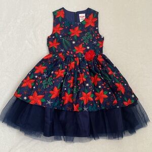 Nannette Kids Poinsettia Navy Dress size 6